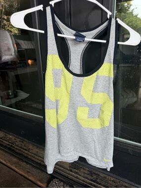 Nike Women’s Gray & Neon Yellow Racerback Athletic Tank